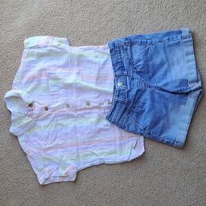 Girls Wonder Nation Shirt and Shorts, Size S (6/6X)